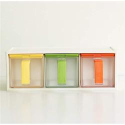 Mini Spice Jars Creative three-color seasoning can be superimposed with plastic three-layer seasoning house