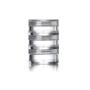 1Set 5ML 0.2OZ Transparent Detachable Empty 3-Layer Connected Plastic Cream Box with Cap Face Cream Loose Powder Capsule Stud Earring Storage Holder Refillable Cosmetic Container Jar Case for Travel