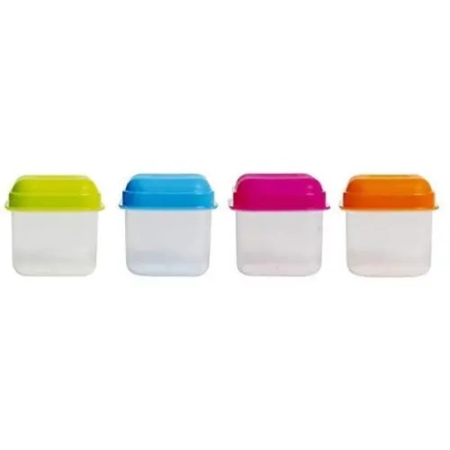 Lot de 4 contenants alimentaires carrés Excèlsa 150 ml. Lot de 4 contenants alimentaires carrés Excèlsa 150 ml.