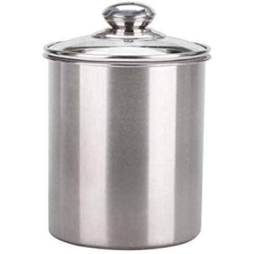 uxcell Stainless Steel Airtight Canister Food Container for Kitchen Counter Coffee Beans Crackers Milk Powder Storage with Clear Lid 45oz