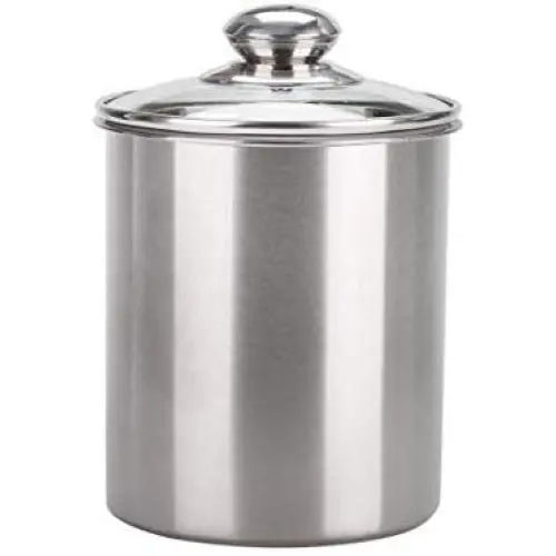 Edelstah-Dose Luftdicht für Küche, Kaffee, Kekse, Milchpulver – mit Klarsichtdeckel (45 oz)
