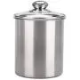 Edelstah-Dose Luftdicht für Küche, Kaffee, Kekse, Milchpulver – mit Klarsichtdeckel (45 oz)