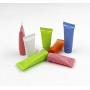 24Pcs 5 ml Plastic Cosmetics Squeeze Tube Refillable Mini Sample Bottle Container Jar Pot Case Holder for Cream Shower Gel Shampoo Facial Cleanser (Orange)