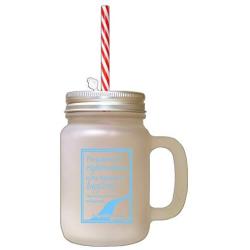 Light Blue Pathway Righteousness Highway Happiness Frosted Glass Mason Jar With Straw