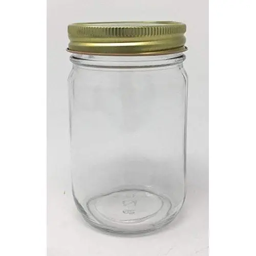 16 oz Old Fashioned Glas Jarren mit Goldverschlüssen von Packaging For You, 12er Packung