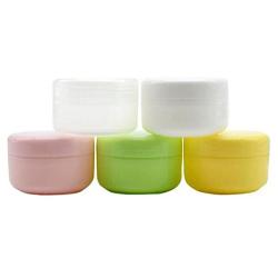 6PCS 100ml 3.5oz Empty Plastic Face Cream Eye Shadow Jar Container Pot Lip Balm Lotion Sample Cosmetic Jars Bottle Case Holder With Inner Pad For Storage Make Up (Yellow)