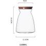 Kitchen Food Storage Jar Airtight Food Storage storage jar Transparent Glass Jar With Natural Bamboo Cover (Size : 1100ml)
