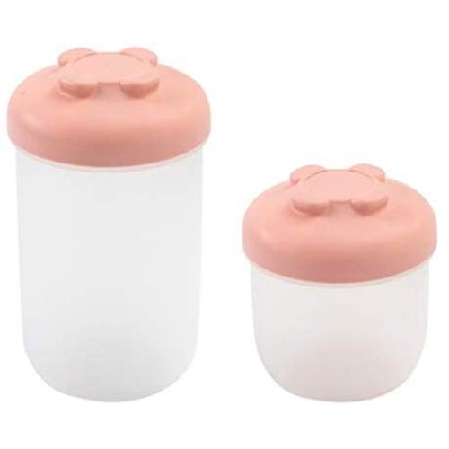 UPKOCH 2pcs Airtight Food Storage Container Plastic Food Jar Canister With Lids for Flour Sugar Baking Cereal (S L Pink)