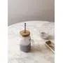 Glasbehälter Becher Set mit Bambuschutzkappe + Edelstahlstrohhalme