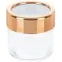 SET OF 3 ELEGANT GLASS JAR WITH COPPER LIDS, ideal for decoration or for Herbs, Spices, Loose Leaf Teas, and Coffee - apothecary jars - cotton ball holder - jars for storing spices - bathroom caniste