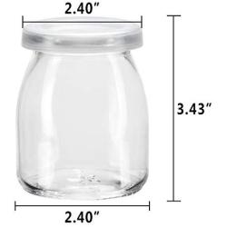 Encheng 7 oz Clear Glass Jars With Lids,Glass Yogurt Container With Lids(PE),Replacement Glass Pudding Jars Yogurt Jars,Glass Container With Twine n Tag For Milk,Jams,Jelly,Mousse,Dishwaresafe 20 Pack