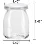 Encheng 7 oz Clear Glass Jars With Lids,Glass Yogurt Container With Lids(PE),Replacement Glass Pudding Jars Yogurt Jars,Glass Container With Twine n Tag For Milk,Jams,Jelly,Mousse,Dishwaresafe 20 Pack