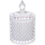 Yardwe 2pcs Glass Candy Dish with Lid Crystal Candy Box Decorative Candy Jar Candy Bowl Sugar Bowl Biscuit Cookie Storage Jar(Transparent, Large Size Cylinder Pattern)
