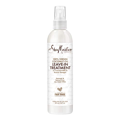 SheaMoisture 100% Virgin Coconut Oil Leave-in Conditioner Treatment for All Hair Types 100% Extra Virgin Coconut Oil Silicone Free Conditioner 8 oz