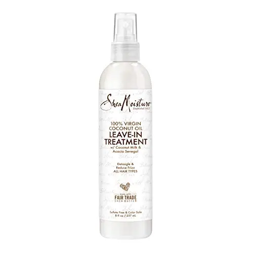 SheaMoisture 100% Virgin Coconut Oil Leave-in Conditioner Treatment for All Hair Types 100% Extra Virgin Coconut Oil Silicone Free Conditioner 8 oz SheaMoisture 100% Virgin Coconut Oil Leave-in Conditioner Treatment for All Hair Types 100% Extra Virgin Coconut Oil Silicone Free Conditioner 8 oz