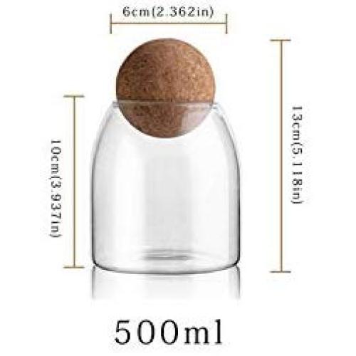 Creative kitchen tea storage bottles glass candy Jars with cork lid spices Sugar coffee container receive Organizer Cans,500ml