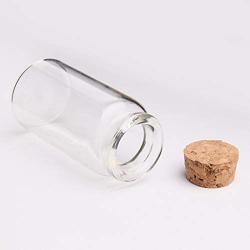 2Pcs 3060MM 25ML Glass Bottles Wishing Bottle Empty Sample Storage Jars with Cork Stoppers Home Storage Organization