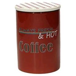 Tognana DE1BAN6M034 Vintage Coffee Storage Jar with Airtight Lid, 5.8 Cups, Red