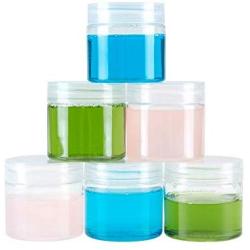 Home Décor Premium Clear 2 Ounce Plastic Jar Containers Storage Durable Strong Decorative