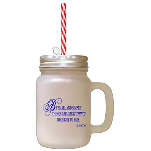 Royal Blue By Small Simple Things Great Things Brought Pass Frosted Glass Mason Jar With Straw