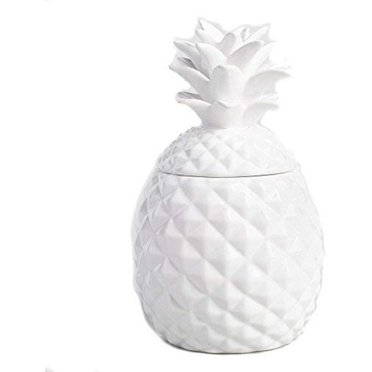 World Market Ceramic Airtight Pineapple Cookie Jar Storage Container Large  - Modern Pineapple Shaped Storage Container Glossy