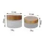 50g/1.7OZ Travel Bottle Empty Cosmetic Container Environmental Bamboo Lid Frosted Glass Bottle Cream Jars Pot with Inner Liner 1pc