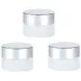 3er Set 5 ml 1/6 oz Frost-Optische Klare Glasbehälter mit Innenfolie und Silberdeckel Leere Wiederbefüllbare Kosmetikbehälter für Creme Lippenbalsam Lotion Aufbewahrungsflaschen für Reiseproben
