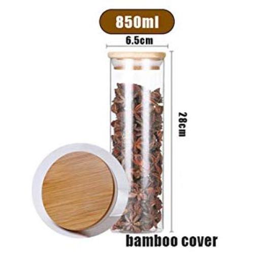 Transparent Glass Jars Seal Jars Grains Storage Bottles Spice Jar Kitchen Storage Cans Kitchen Storage Organization,Y6-6.5X28