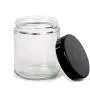 Bouteilles en verre rond, 8 oz (237 ml), Clear, Vivaplex, avec couvercles noirs - Pack de 8 Bouteilles en verre rond, 8 oz (237 ml), Clear, Vivaplex, avec couvercles noirs - Pack de 8