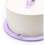 Hot sale X504L Purple Metal Birthday Cake Carrier/Tin/Canister/Container/Home Kitchen Gift With Cover And Lock Catch