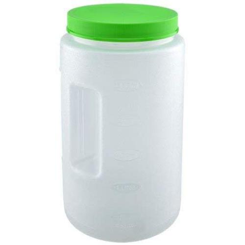Plastic Food Canister, Clear with Green Lid -3QT .75 Gallon, BPA FREE, Kitchen Food Storage and Organizing Container