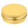 Healthcom 12 Pcs 2 Oz/60ml Round Aluminum Tin Cans with Screw Lids Metal Steel Tins Container Cream Jars Empty Lip Balm Tin Travel Cosmetic Sample Containers for Salve Spice Candies,Golden