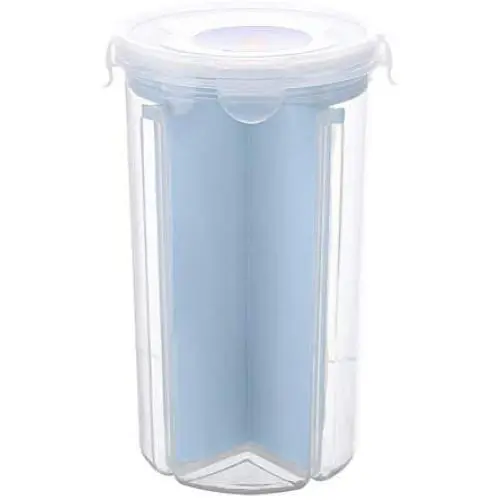 Airtight Food Storage Containers with 4 Compartments & Locking Lids Cereal Organization Dry Food Keeper Kitchen Space Saving (Blue, 1) Airtight Food Storage Containers with 4 Compartments & Locking Lids Cereal Organization Dry Food Keeper Kitchen Space Saving (Blue, 1)