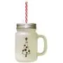 Brown Christmas Tree Style 7 Frosted Glass Mason Jar With Straw Brown Christmas Tree Style 7 Frosted Glass Mason Jar With Straw