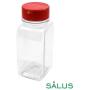 SALUSWARE - 12 PACK - 9.5 Oz with Red Cap ?Plastic Jars Bottles Containers ? Perfect for Storing Spice, Herbs and Powders ? Lined Cap - Safe Plastic ? PET - BPA free - Made in the USA