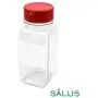 SALUSWARE - 12 PACK - 9.5 Oz with Red Cap ?Plastic Jars Bottles Containers ? Perfect for Storing Spice, Herbs and Powders ? Lined Cap - Safe Plastic ? PET - BPA free - Made in the USA