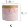 Chic Marble Pattern With Wood Cover Superior Minimalist Elegant Luxury Salt Sugar Storage Jar Home Organizer And For Cigarette,S Pink Chic Marble Pattern With Wood Cover Superior Minimalist Elegant Luxury Salt Sugar Storage Jar Home Organizer And For Cigarette,S Pink