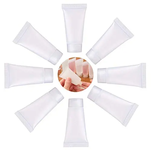 20 Pcs 5 ML 0.17OZ Transparent Empty Refillable Soft Tube Portable Squeeze Bottle with Screw Cap Facial Cleanser Lotion Cream Toothpaste Sample Dispense Vials Container for Travel 20 Pcs 5 ML 0.17OZ Transparent Empty Refillable Soft Tube Portable Squeeze Bottle with Screw Cap Facial Cleanser Lotion Cream Toothpaste Sample Dispense Vials Container for Travel