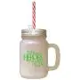 Green People DonT Believe HeroS But They HavenT Met Dad Frosted Glass Mason Jar With Straw