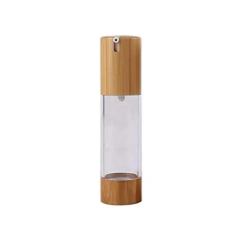 1Pcs Clear Airless Pump Press Bottle with Bamboo Lid Empty Refillable Plastic Vacuum Cosmetic Container Vials Jars Pots Makeup Holder for Lotion Essence Emulsion Essence Serum (50ml/1.7oz) 1Pcs Clear Airless Pump Press Bottle with Bamboo Lid Empty Refillable Plastic Vacuum Cosmetic Container Vials Jars Pots Makeup Holder for Lotion Essence Emulsion Essence Serum (50ml/1.7oz)