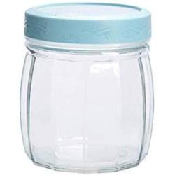 Kitchen Glass Jar Storage Tank Storage Tank Tea Cans Glass Sealed Tanks Grain Food Jars,Blue