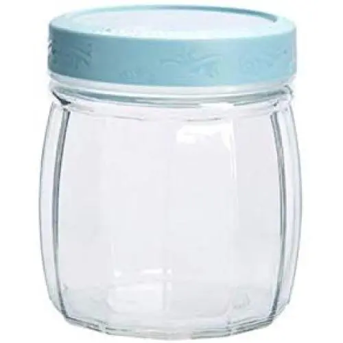 Kitchen Glass Jar Storage Tank Storage Tank Tea Cans Glass Sealed Tanks Grain Food Jars,Blue