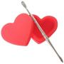 SZBS Silicone Container 17ml heart-shape Container For Dab Storage Jar Wax Concentrate Container Silicone Jar Dab Container With A Metal Rod (2)