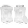 ljdeals 1 Gallon Clear Plastic Storage Containers Jars with Lids, Pack of 2, Easy Grip Handles, BPA Free, FDA Approved, Food Safe, Made in USA