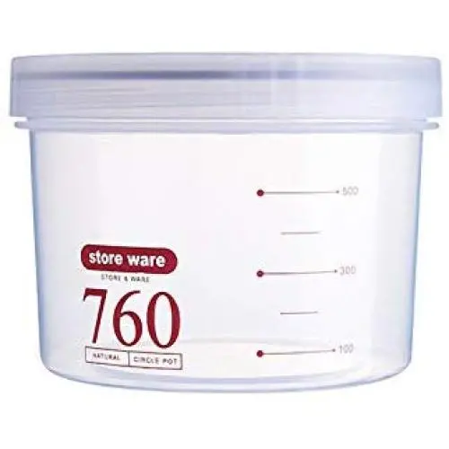 Lebensmittelbehälter Küchen Kunststoff Aufbewahrungsboxen mit Deckel Versiegelte Gläser Große Kapazität Kreis Topf Lagerware, Rot 760ml