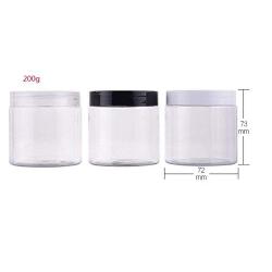 200ml 6.7 Ounce Clear Plastic Round Jars with Lid Empty Cosmetic Containers Bottle Case Pot for Storage Lotion Facial Cream Mask Ointment Tea Pill Food Sample(Pack of 3)