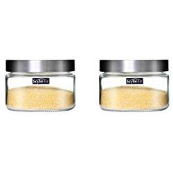 YL LY Xibi Sealed Cans Glass Bottle Kitchen Grains Moisture Storage Storage Jar Food Transparent Cans 2 Piece Set 0.5Lx2