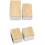 Kraft Paper Or Metal Tea Storage Box Coffee Tea Storage Jar With Bamboo Lid - E, as described