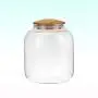 Cabilock 900ml Bamboo Lid Storage Jar Borosilicate Glass Storage Jar Candy Jar Spice Jars Glass Storage Tank for Sugar Candy Cookie
