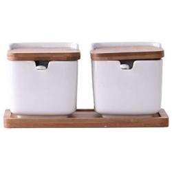 Spice jar set,Spice storage containers Small spice jars Ceramic spice jar Kitchen containers Ceramic spice jars with lid and spoon-B